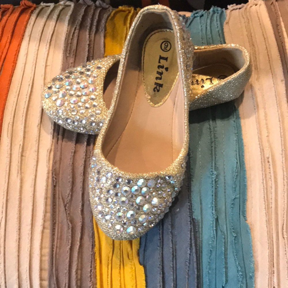 Sparkly Gold Flats Girl’s Size 9